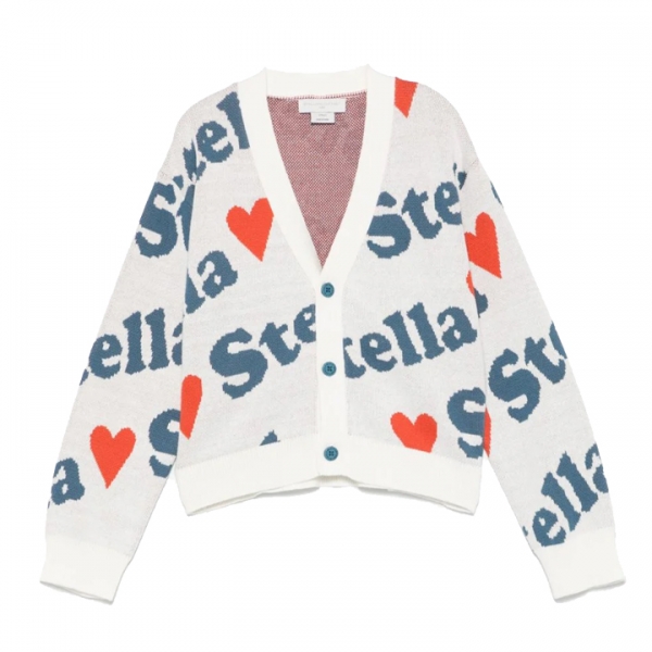 ◆키즈◆25SS 키즈 올오버 하트 로고 가디건 화이트 TW9B50 Z2922 999