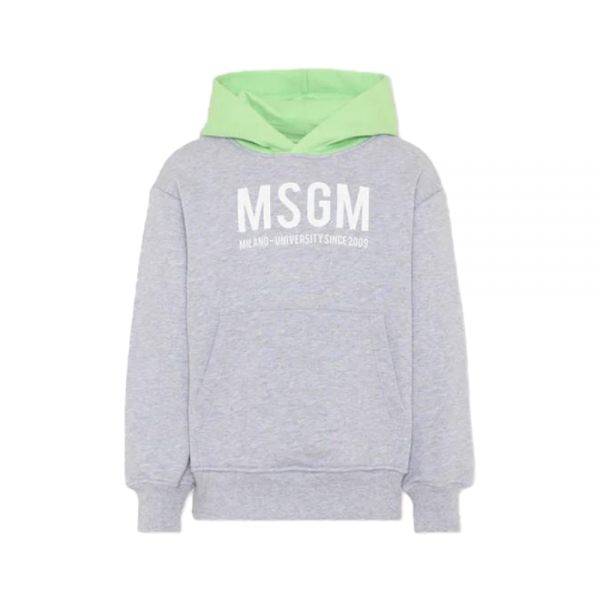 키즈 로고 프린팅 투톤 후드티 그레이/파라다이스 그린 S6MSJBHS050 27101