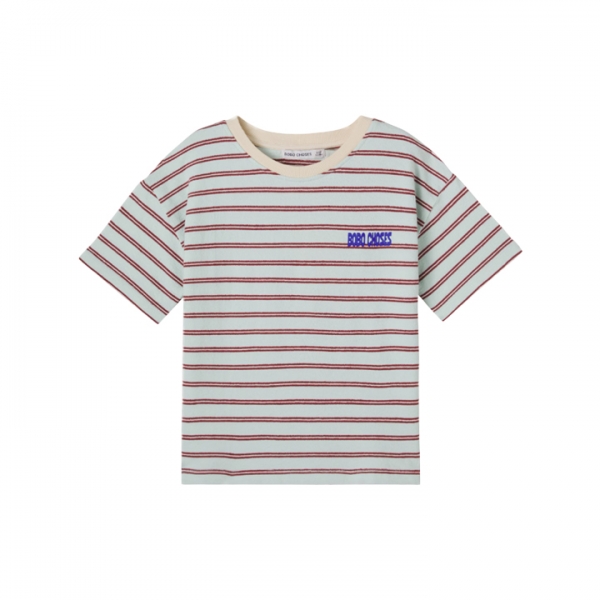 ◆키즈◆키즈 로고 프린트 스트라이프 티셔츠 라이트블루 B126AC013 451