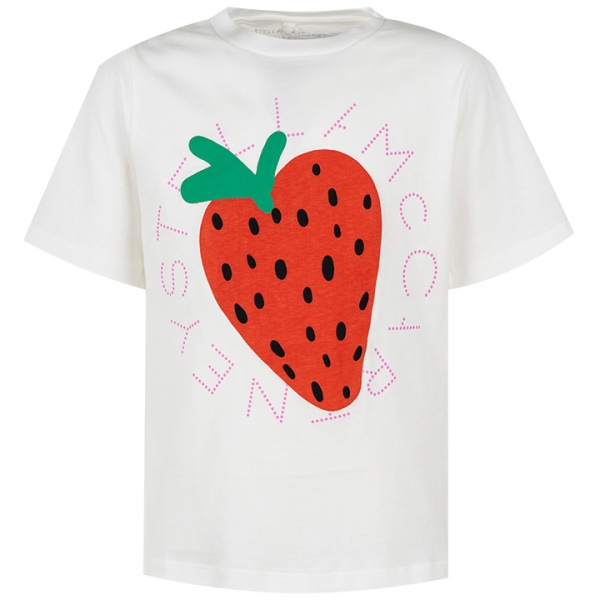 ◆키즈◆25SS 여성 스트로베리 프린트 티셔츠 화이트 TW8B21 Z0434 101
