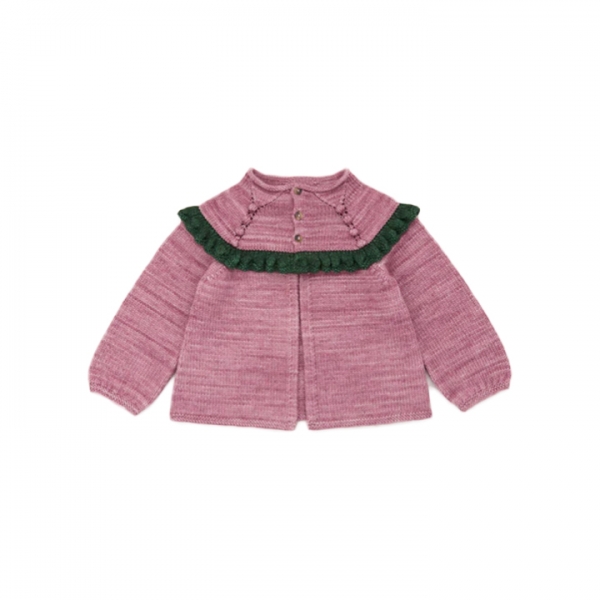 ◆키즈◆키즈 러플 가디건 앤틱로즈 K1034W25 670