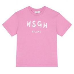 ◆키즈◆25SS 여성 로고 프린트 티셔츠 핑크 S5MSJUTH063 MS003