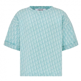 ◆키즈◆24FW 여성 오블리크 코튼 티셔츠 블루 4WBM23TEEG 575