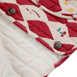 ◆키즈◆24FW 키즈 할리퀸 울 오버 퀄팅 조끼 레드 B224AC125 611