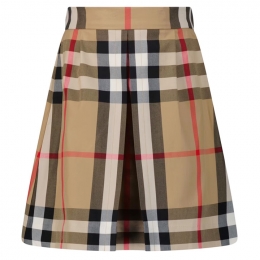 ◆키즈◆23FW 여성 빈티지 체크 플리츠 코튼 스커트 아카이브베이지 8061826