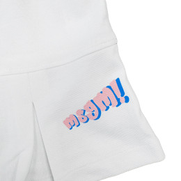 키즈 팝 로고 피케 비대칭 스커트 화이트 S6MSJGSK223 001