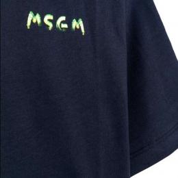 여성 스몰 로고 페인팅 반팔 티셔츠 다크블루 S6MSJUTH003 MS07