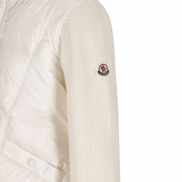 ◆키즈◆23FW 키즈 로고 패치 울 니트 패딩 집업 아이보리 9B000 01 M1131 030