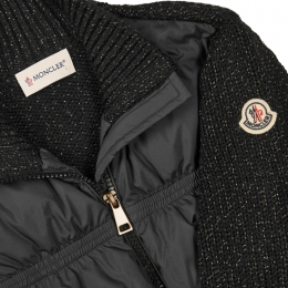 ◆키즈◆여성 로고 패치 믹스 패딩자켓 블랙 9B000 11 M8258 999