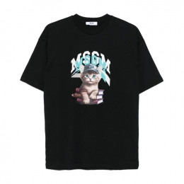 ◆키즈◆25FW 키즈 캣 로고 티셔츠 블랙 F5MSJGTH120 110