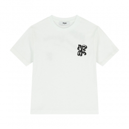 여성 그래픽 로고 반팔 티셔츠 화이트 S6MSJBTH257 001