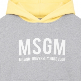 여성 로고 프린팅 투톤 후드티 그레이/레몬에이드 S6MSJBHS050 27103