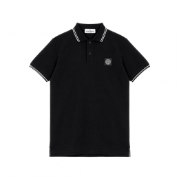 ◆키즈◆키즈 로고 패치 반팔 카라티셔츠 블랙 L1S16 2200002 S0018 V0029