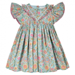 ◆키즈◆24SS 키즈 플라워 패턴 프릴 원피스 멀티컬러 S0061 FLOWE