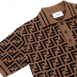 ◆키즈◆24FW 여성 FF 로고 PK 셔츠 브라운 JMG094 AEYD F15B6