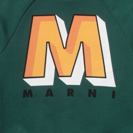 ◆키즈◆22FW 키즈 빅 로고 프린팅 맨투맨 그린 M00544 M00NF 0M527