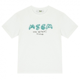 ◆키즈◆25SS 키즈 로고 프린트 티셔츠 화이트 S5MSJBTH295 001