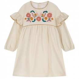 ◆키즈◆23FW 키즈 ILLIA 플로럴 자수 패턴 원피스 크림 S0427 CREAM