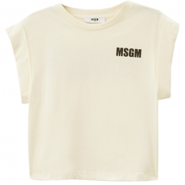 ◆키즈◆25SS 키즈 탑 로고 티셔츠 아이보리 S5MSJGTH083 013