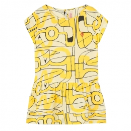 ◆키즈◆24SS 키즈 벌새 패턴 원피스 소프트옐로우 S24072 081BO