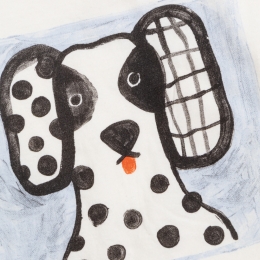 ◆키즈◆키즈 밴독 프린트 티셔츠 화이트 B126AC009 101