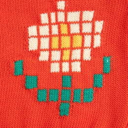 ◆키즈◆키즈 픽셀 데이지 가디건 레드 B126AC113 611