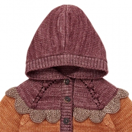 ◆키즈◆24FW 키즈 스캘럽요크 후드 가디건 로즈골드 BB172028 680