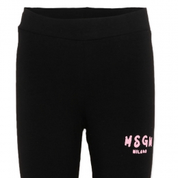 여성 로고 스트레치 져지 레깅스 팬츠 블랙/페어리핑크 S6MSJGLG067 11088