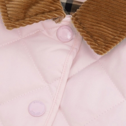 ◆키즈◆23SS 여성 브라운 카라 퀄팅 자켓 라이트핑크 8053871