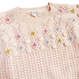 ◆키즈◆키즈 바키타 플로럴 니트 블러쉬 25F_J0301 BLUSH