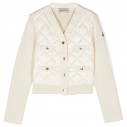 ◆키즈◆24SS 키즈 로고 패치 니트 믹스 패딩자켓 아이보리 9B000 09 M1367 041