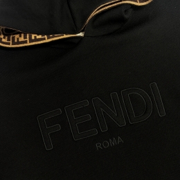 ◆키즈◆키즈 FF 로고 풀오버 후드 케이프 블랙 JUQ068 AVGC F0QA1