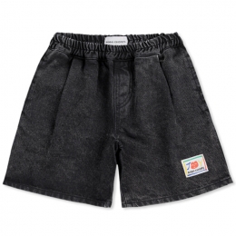 ◆키즈◆25SS 키즈 로고 패치 데님 버뮤다 숏팬츠 블랙 B125AC058 061