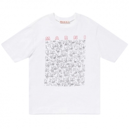 ◆키즈◆25SS 키즈 그래픽 프린트 티셔츠 화이트 M01414 M00SG 0M100