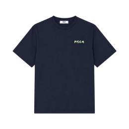 여성 스몰 로고 페인팅 반팔 티셔츠 다크블루 S6MSJUTH003 MS07