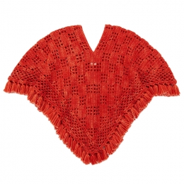 ◆키즈◆24FW 키즈 래티스 크로셰 판초 레드 MP172010 694