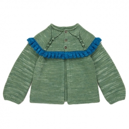 ◆키즈◆25SS 키즈 러플 가디건 그린 K1034S25 342