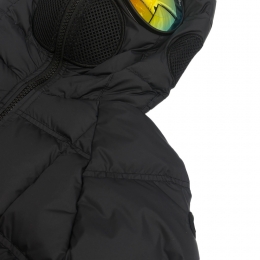 ◆키즈◆키즈 스퀘어 퀄팅 고글 후드 패딩자켓 블랙 JK 716R T TMF5 90