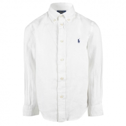 ◆키즈◆23SS 여성 포니 자수 린넨 셔츠 화이트 865270 005