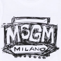 키즈 핸드 드로잉 크롭 반팔 티셔츠 화이트 S6MSJGTH128 001