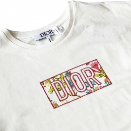 ◆키즈◆24FW 여성 플라워 로고 자수 티셔츠 화이트 4WBM13TEES 013