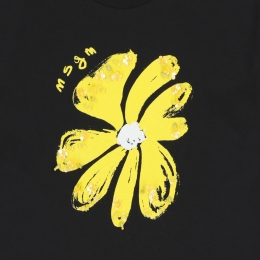 여성 플라워 자수 프린팅 반팔 티셔츠 블랙 S6MSJGTH080 110