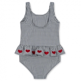 ◆키즈◆24SS 키즈 체크 하트 스윔슈트 블루그레이 KS100503 TRADEWINDS