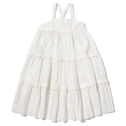 ◆키즈◆23SS 키즈 로브 맥시 원피스 화이트 S03GDRW00110 002