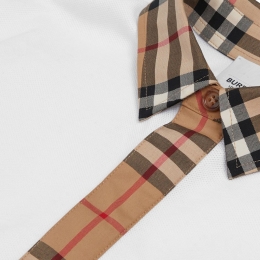 ◆키즈◆23FW 여성 빈티지 체크 카라 티셔츠 화이트 8051774