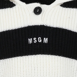 ◆키즈◆23FW 키즈 로고 자수 스프라이프 울 니트 아이보리/블랙 F3MSJGJP033 01305