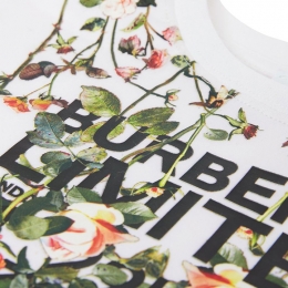 ◆12주년◆키즈 플로럴 로고 프린트 티셔츠 화이트 8038446