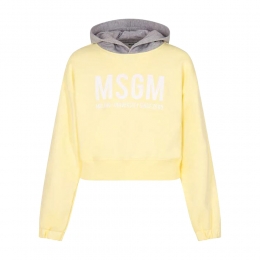 키즈 로고 프린팅 투톤 크롭 후드티 레몬에이드/그레이 S6MSJGHS025 MS078