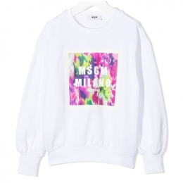 ◆키즈◆21SS 여성 컬러풀 스퀘어 로고 맨투맨 화이트 MS026852 001