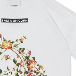 ◆12주년◆키즈 유니콘 플라워 티셔츠 화이트 8038442